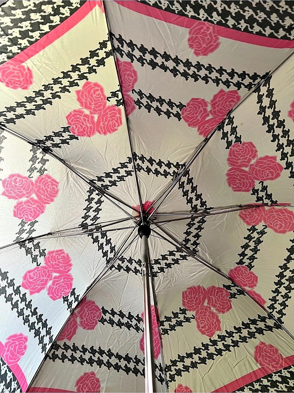 Christian Dior Printed Umbrella in Pink & Black